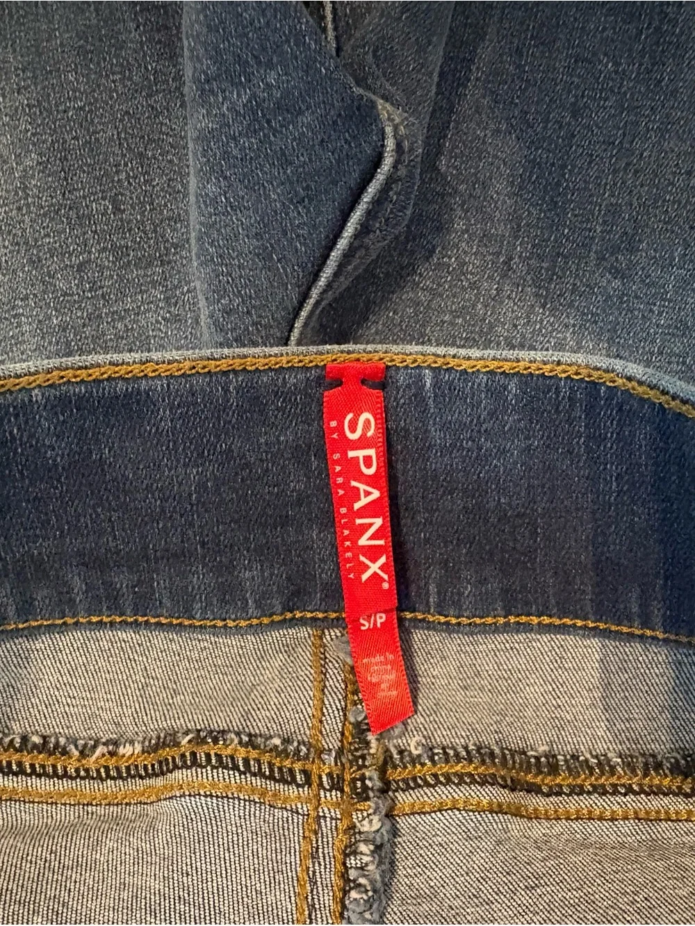 SPANX Light Blue Skinny Jeans with Subtle Distress